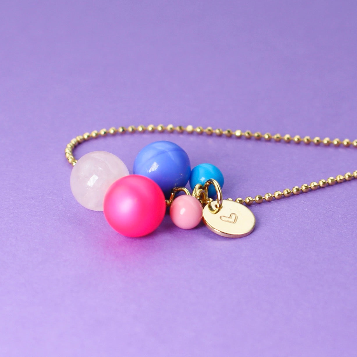 Goldkette mit 6 Anhängern "SUMMER" BaBa jewellery for happiness