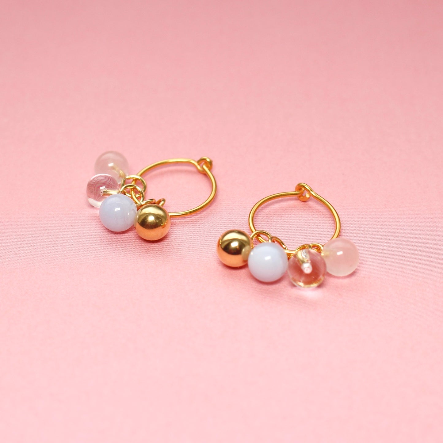 Creolen Silber/vergoldet mit Kugeln