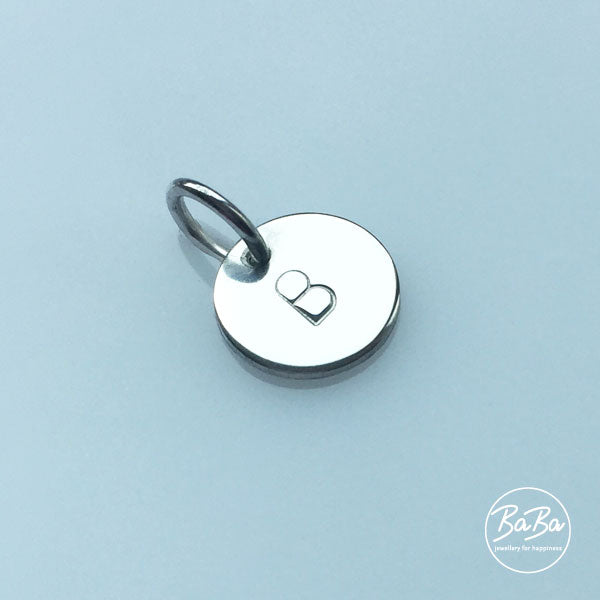 BaBa jewellery for happiness B Silberanhänger mit Buchstabe 9mm BaBa Love