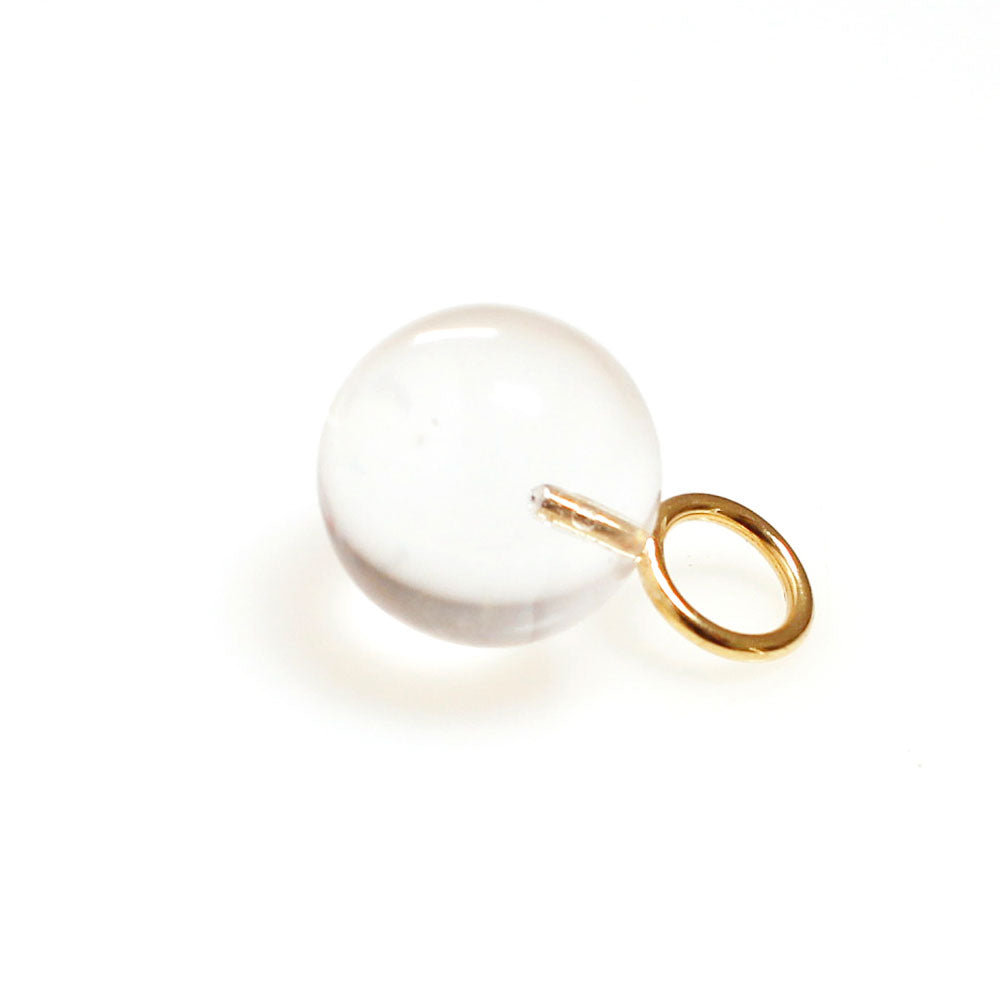 Bergkristall Kugel Anhänger 14mm Gold BaBa jewellery