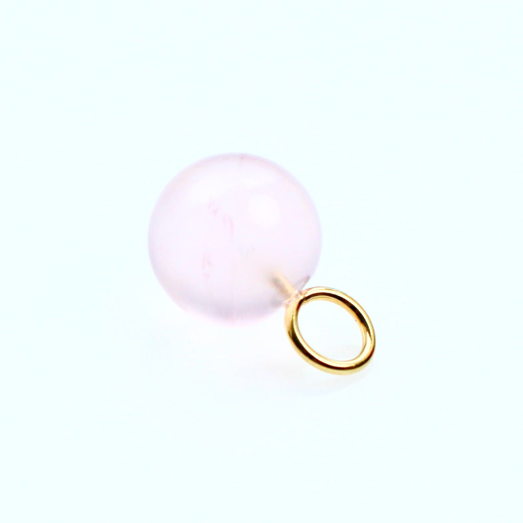 Rosenquarz hell 14mm gold Anhänger Baba jewellery for happiness