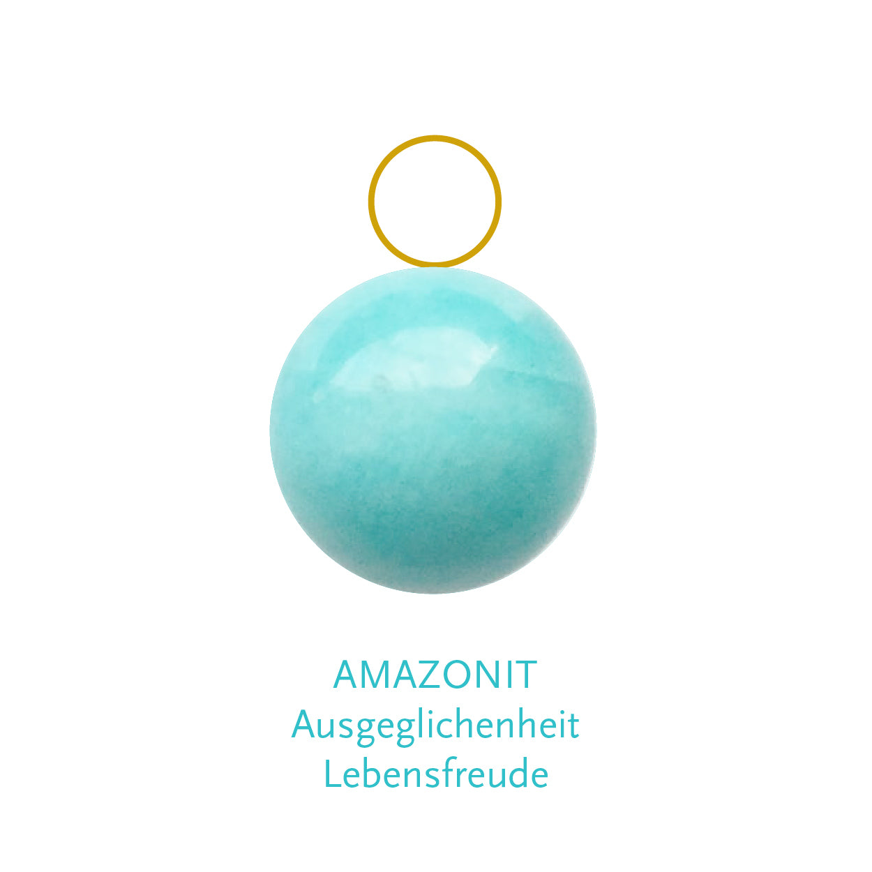 Edelstein Kugelanhänger Amazonit 10mm BaBa jewellery