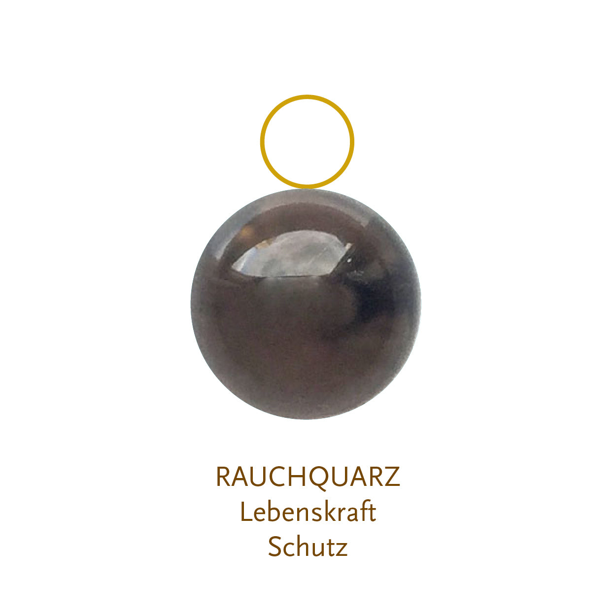 Edelstein Kugelanhänger Rauchquarz 10mm BaBa jewellery
