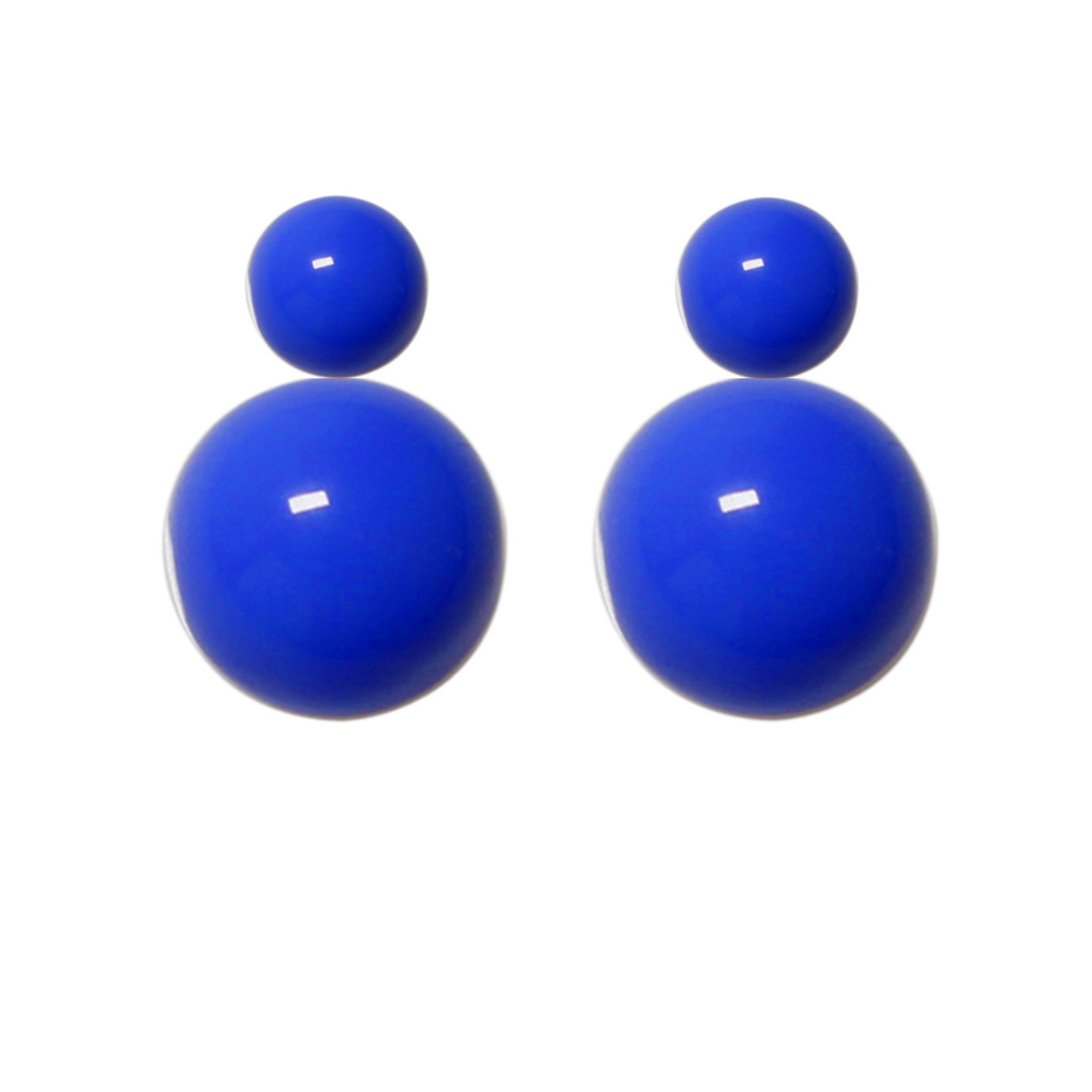 Variable Ohrstecker/Paar in Königsblau mit farbigen Glaskugeln