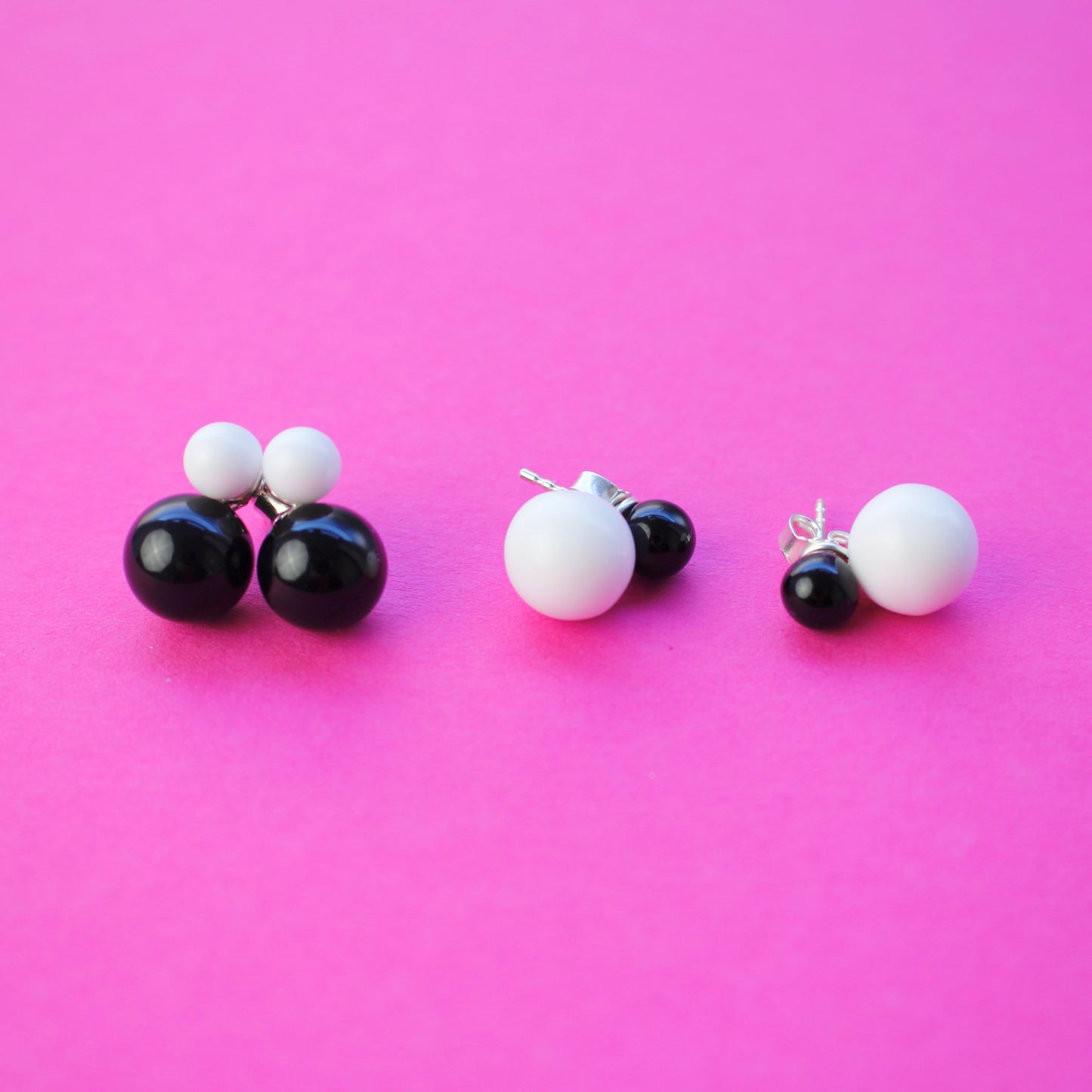 Variable Ohrstecker schwarz-weiss BaBa jewellery