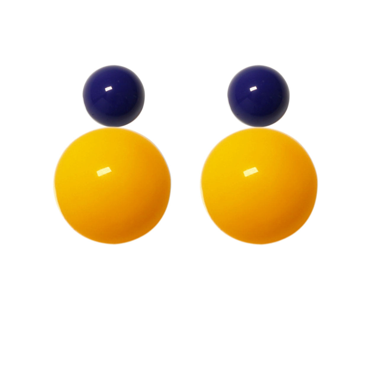 Ohrstecker-dunkelblau-goldgelb BaBa jewellery for happiness