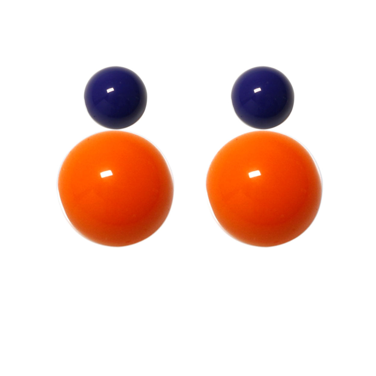 Ohrstecker-dunkelblau-orange BaBa jewellery for happiness