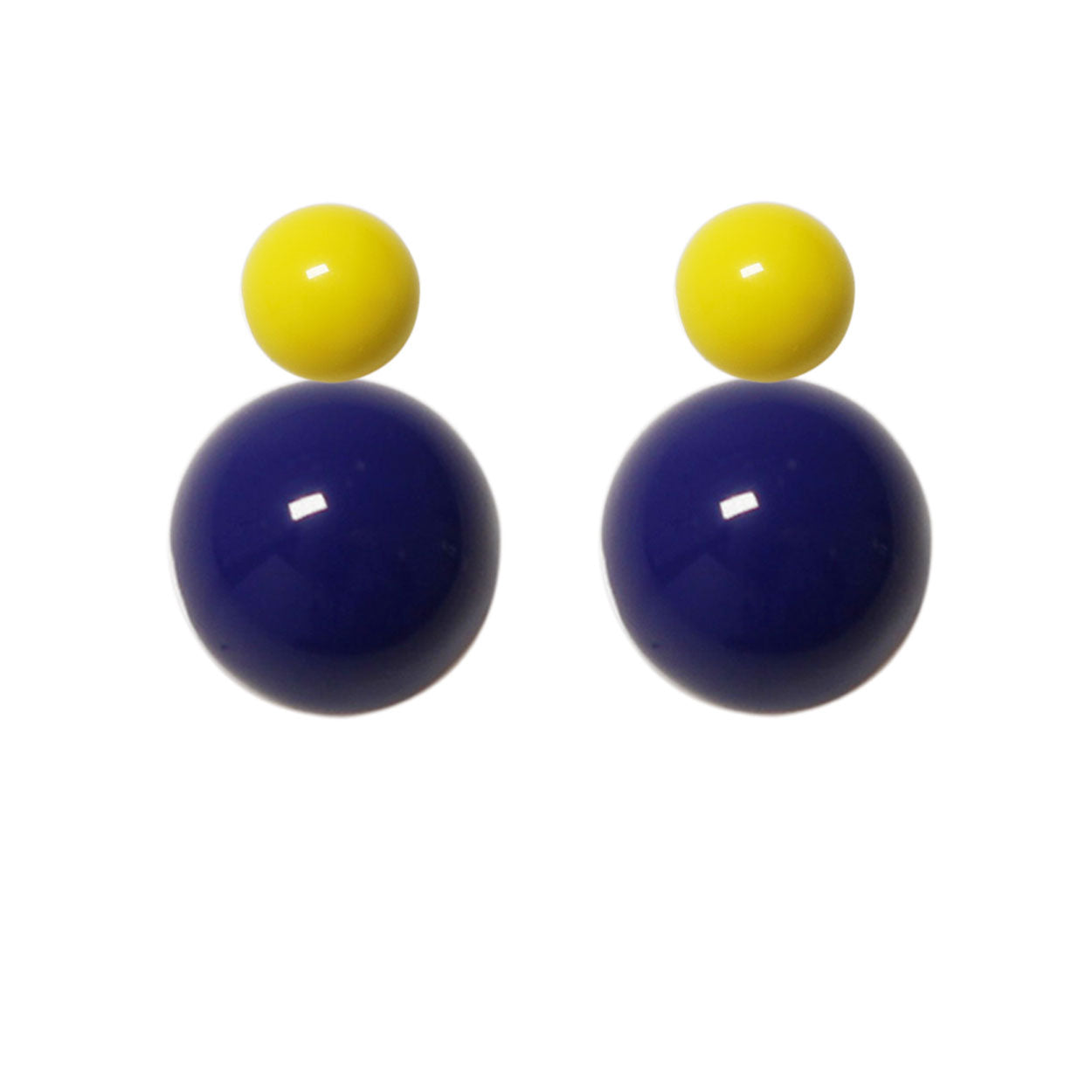 Ohrstecker-gelb-dunkelblau