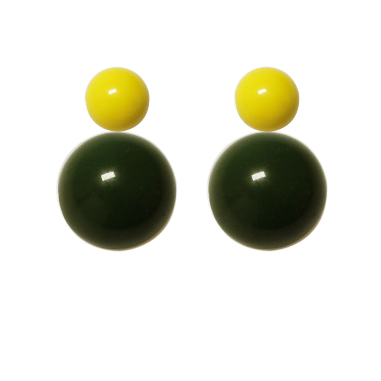 Ohrstecker-gelb-olive BaBa jewellery for happiness