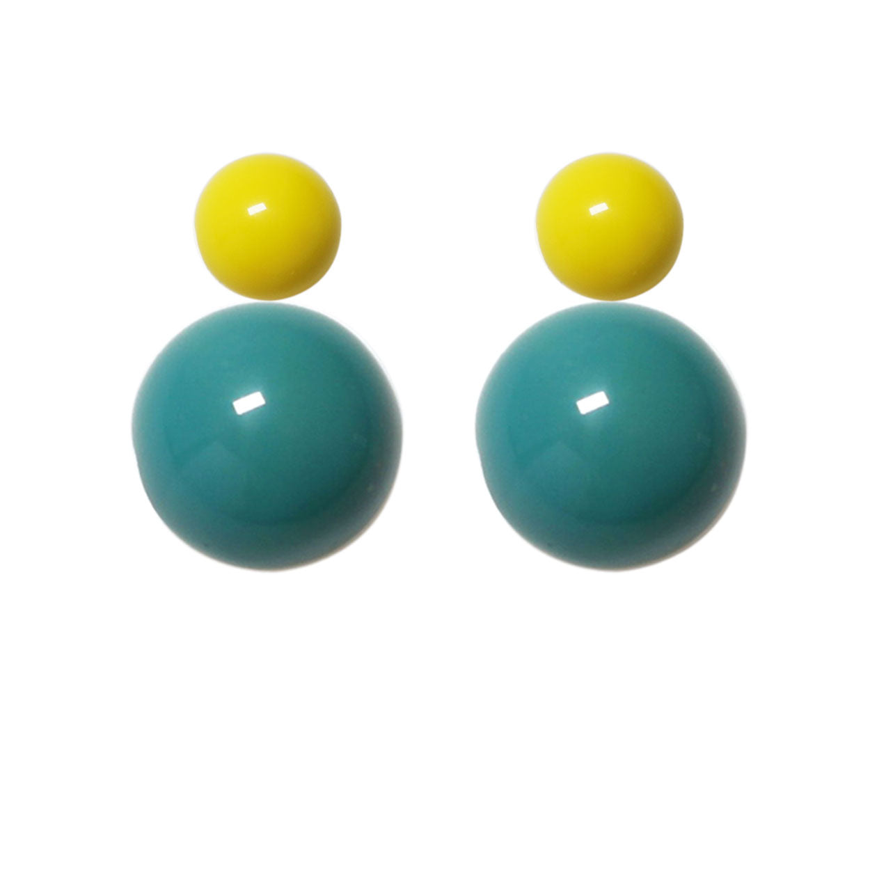 Ohrstecker-gelb-petrol BaBa jewellery for happiness