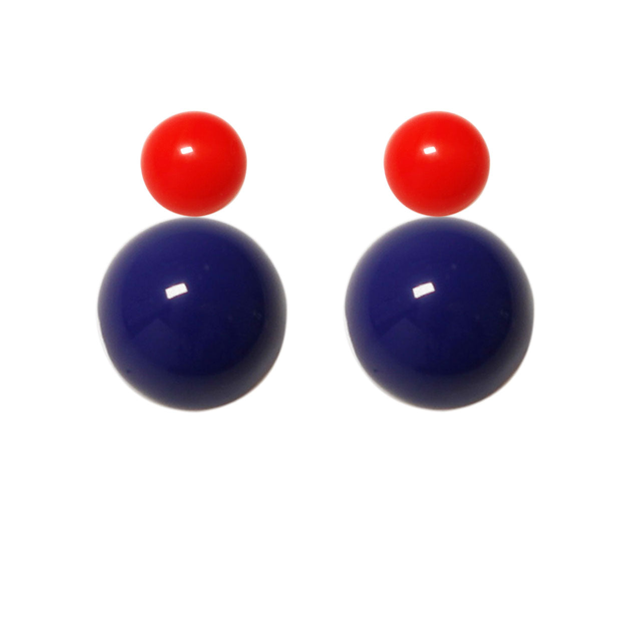 Ohrstecker-hellrot-dunkelblau BaBa jewellery
