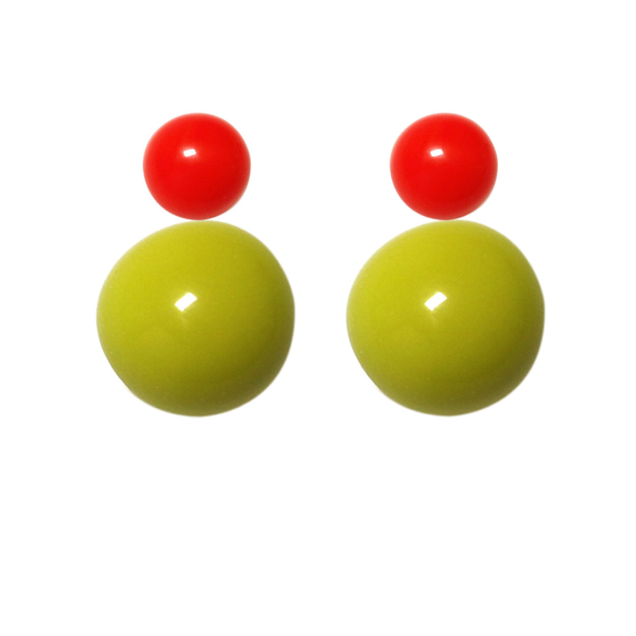 Ohrstecker-hellrot-moosgrün BaBa jewellery