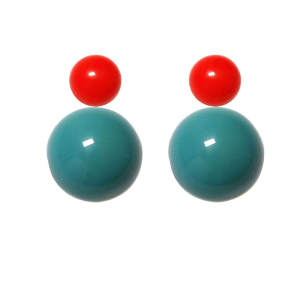 Ohrstecker-hellrot-petrol BaBa jewellery