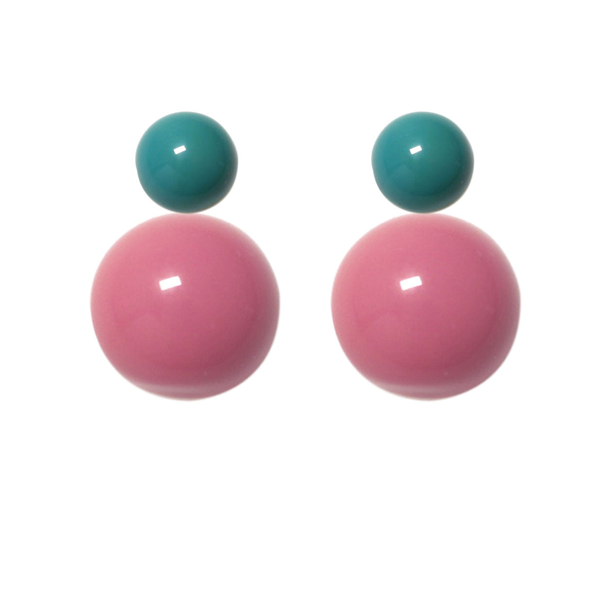 Ohrstecker-petrol-rosa BaBa jewellery