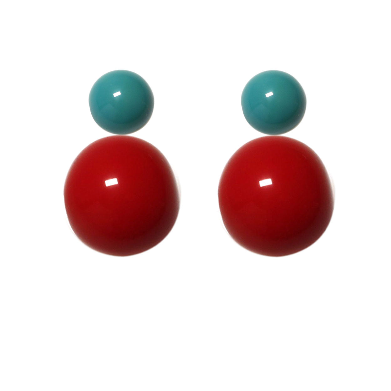 Ohrstecker-petrolgrün-dunkelrot BaBa jewellery