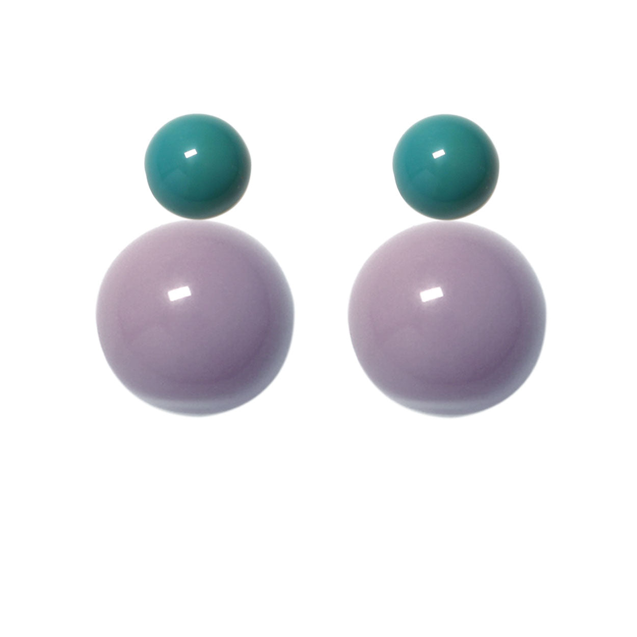 Ohrstecker-petrolgrün-flieder BaBa jewellery