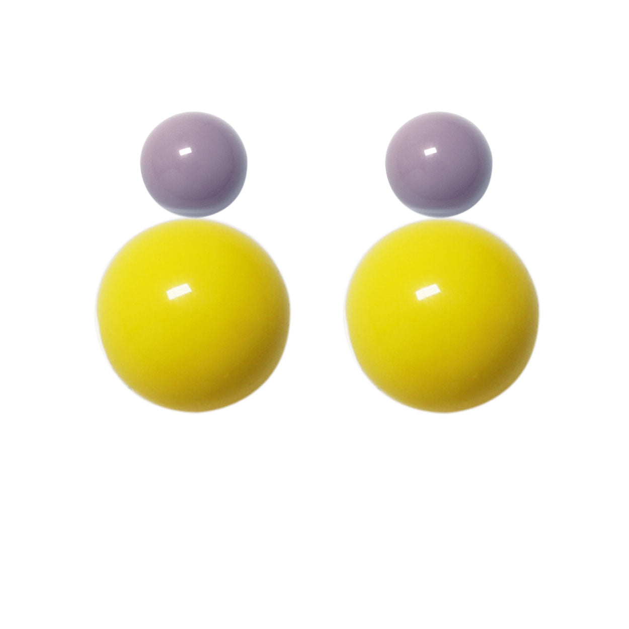 Ohrstecker-violett-gelb baBa jewellery for happiness