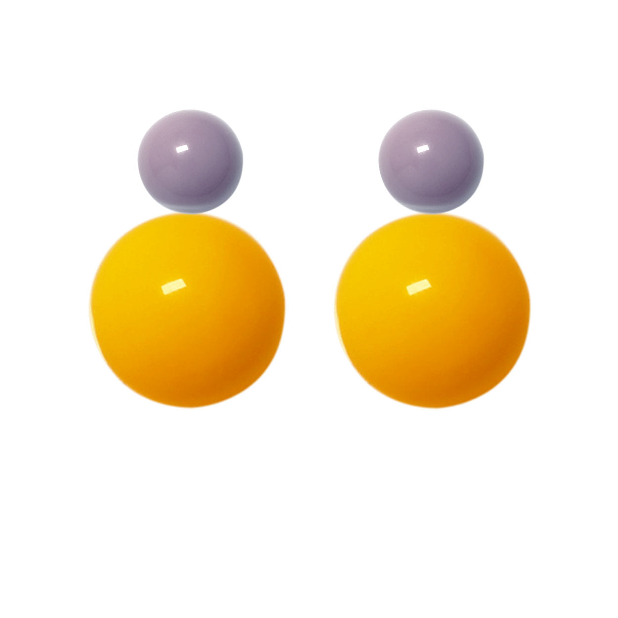 Ohrstecker-violett-goldgelb BaBa jewellery