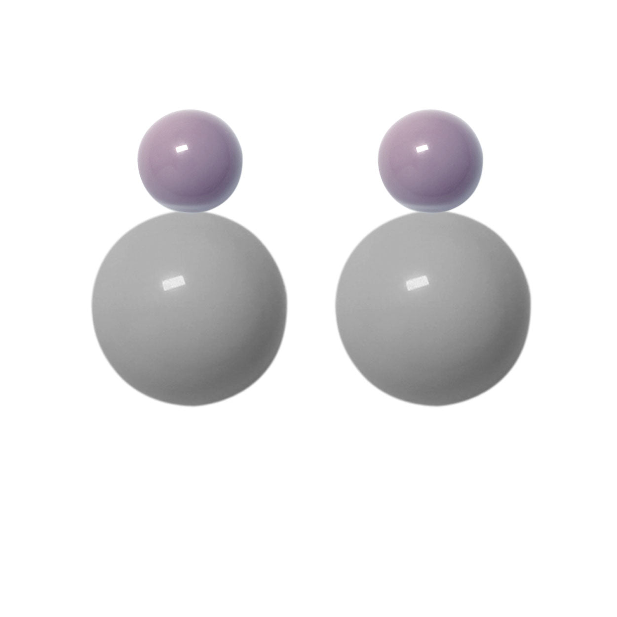 Ohrstecker-violett-hellgrau BaBa jewellery for happiness