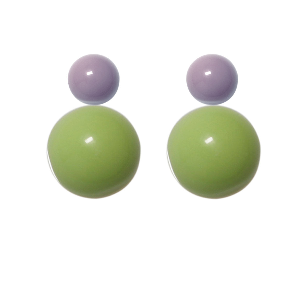 Ohrstecker-violett-hellgrün BaBa jewellery for happiness