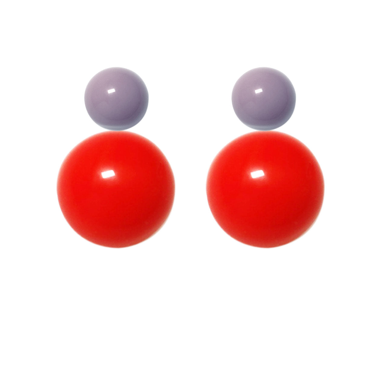 Ohrstecker-violett-hellrot BaBa jewellery