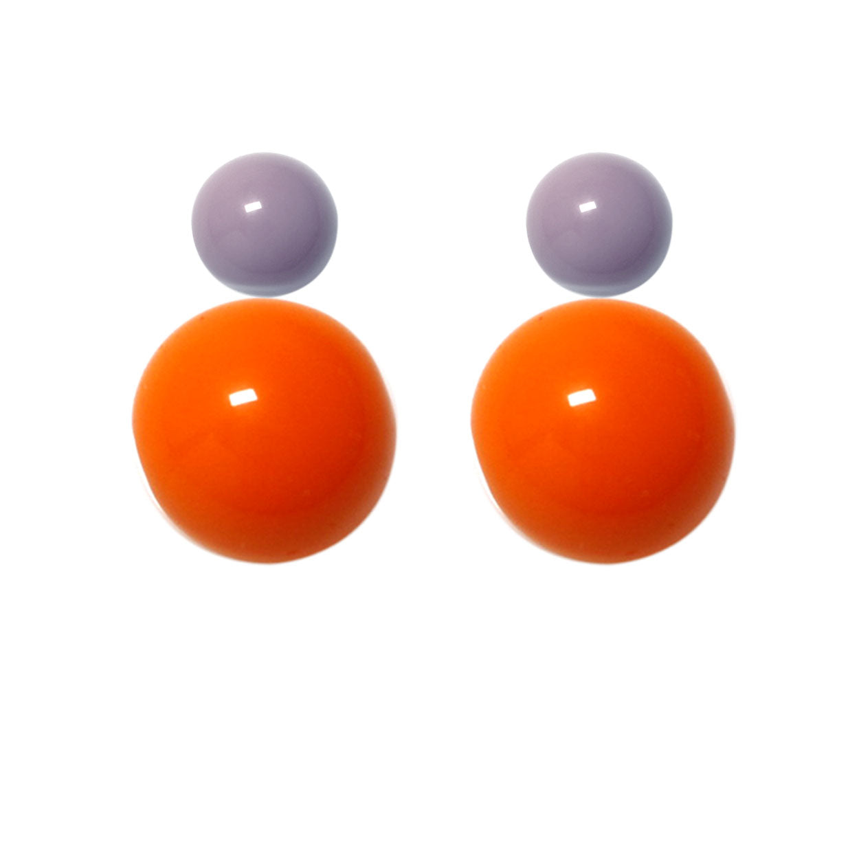 Kugel Ohrstecker Violett orange BaBa jewellery