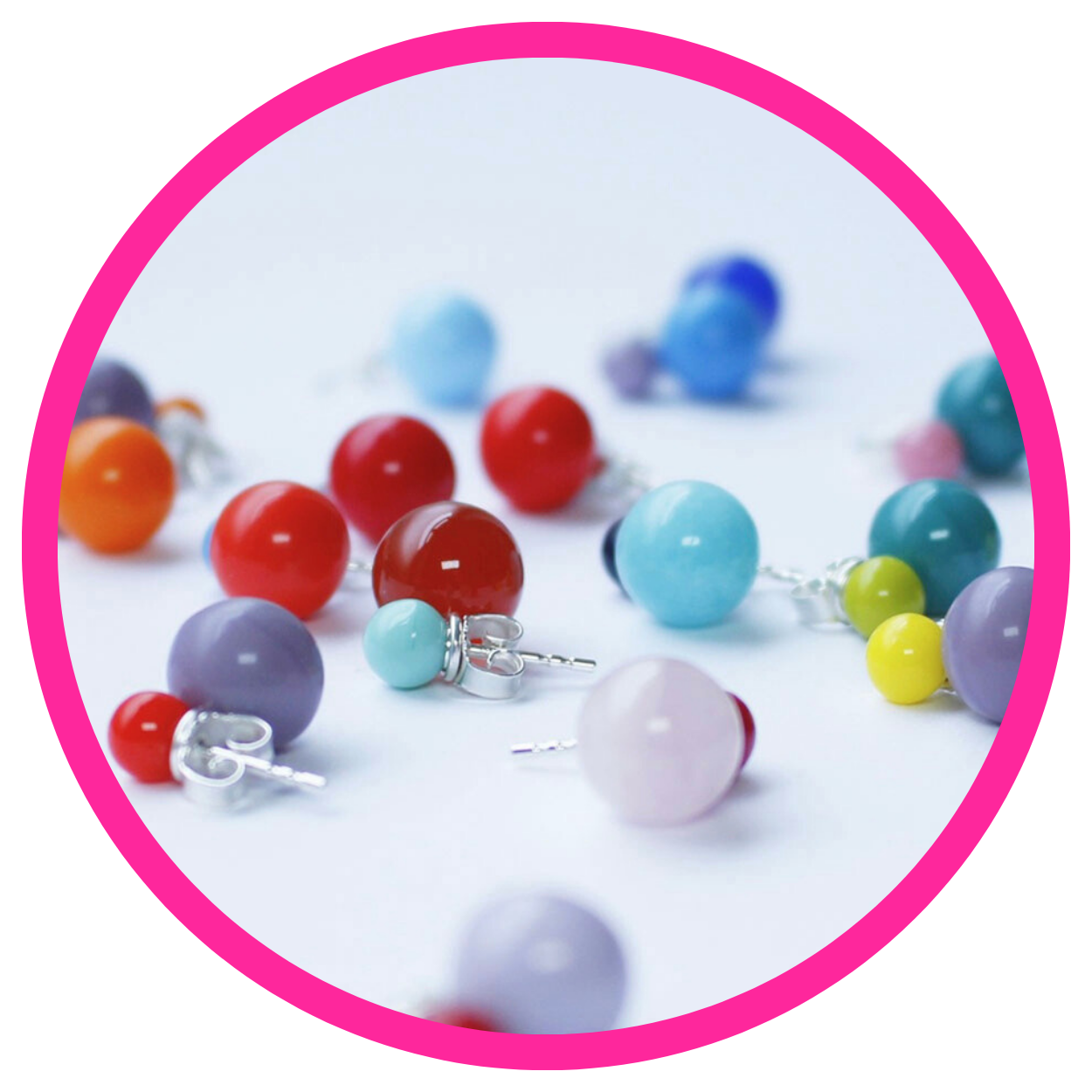 Ohrringe mit wechselbaren Glaskugeln & Edelsteinen – BaBa Jewellery ...