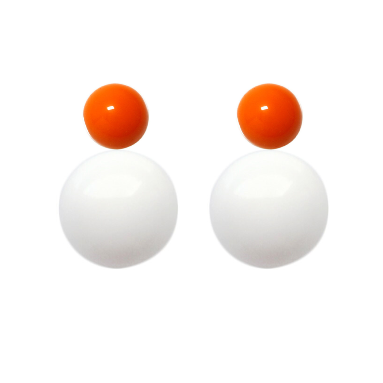 Variable Ohrstecker/Paar in Orange mit farbigen Glaskugeln