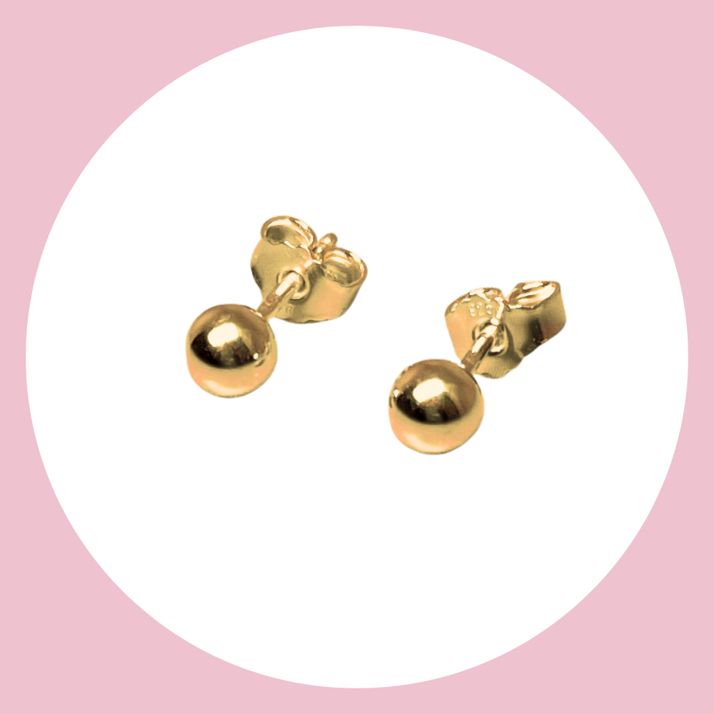 Kugelohrstecker in Silber/ Gold 5 mm