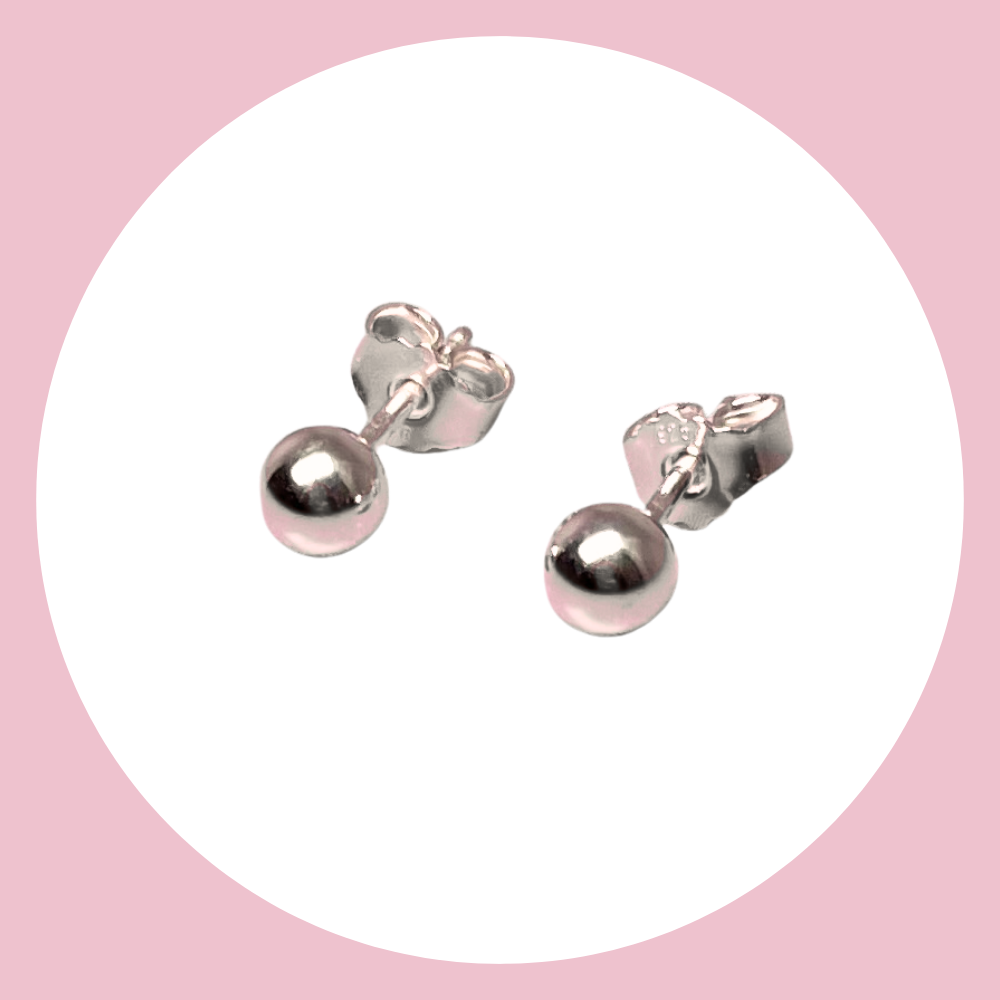 Kugelohrstecker in Silber/ Gold 5 mm