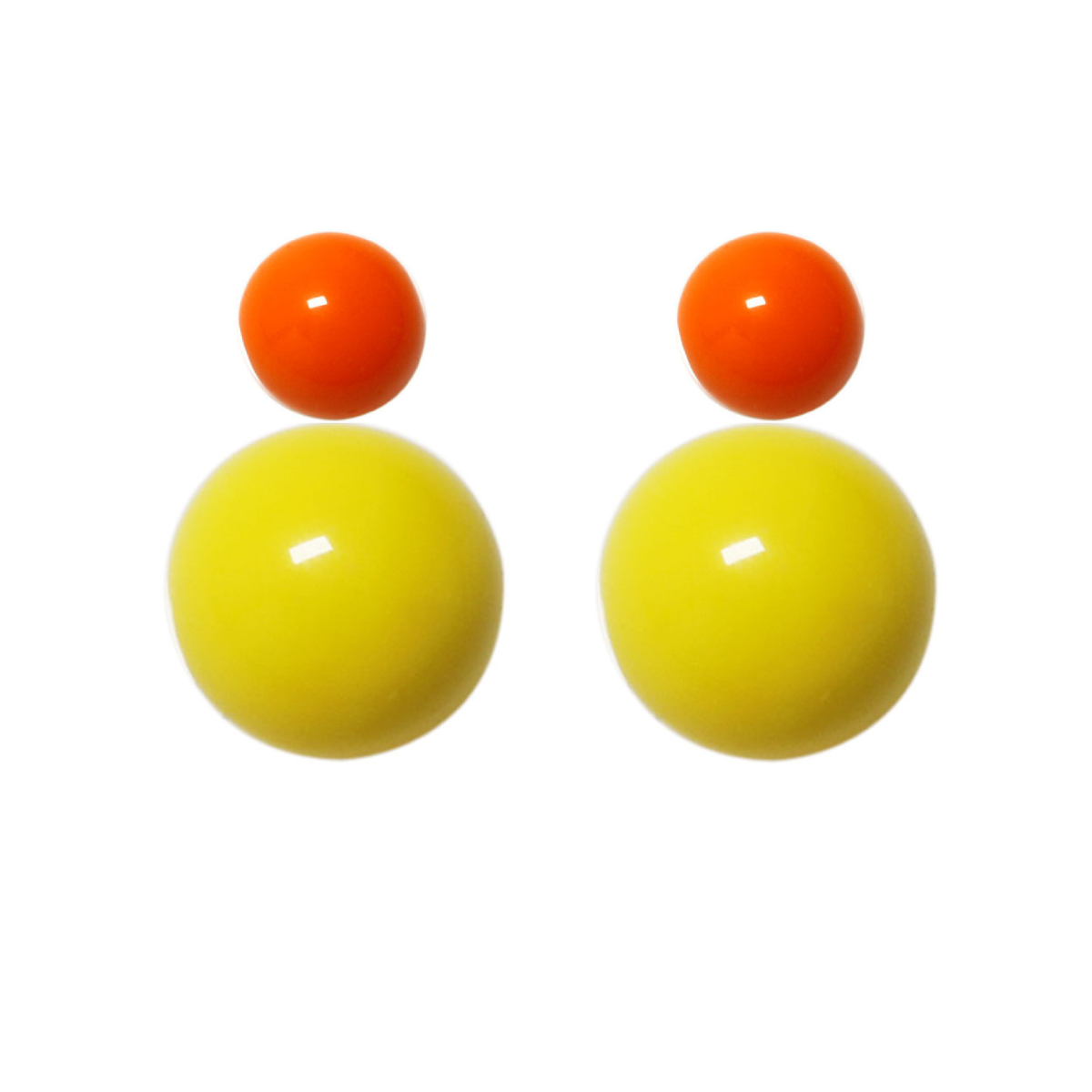 Variable Ohrstecker/Paar in Orange mit farbigen Glaskugeln