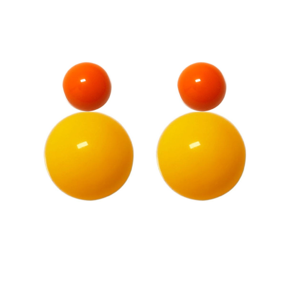 Variable Ohrstecker/Paar in Orange mit farbigen Glaskugeln
