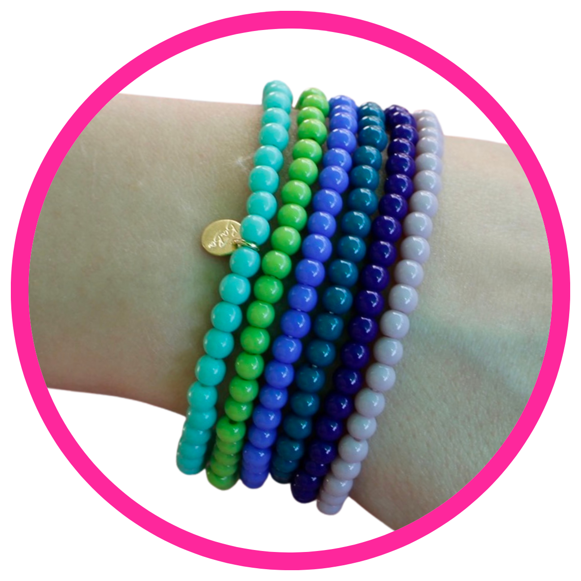 ARMBAND aus farbigen Glasperlen