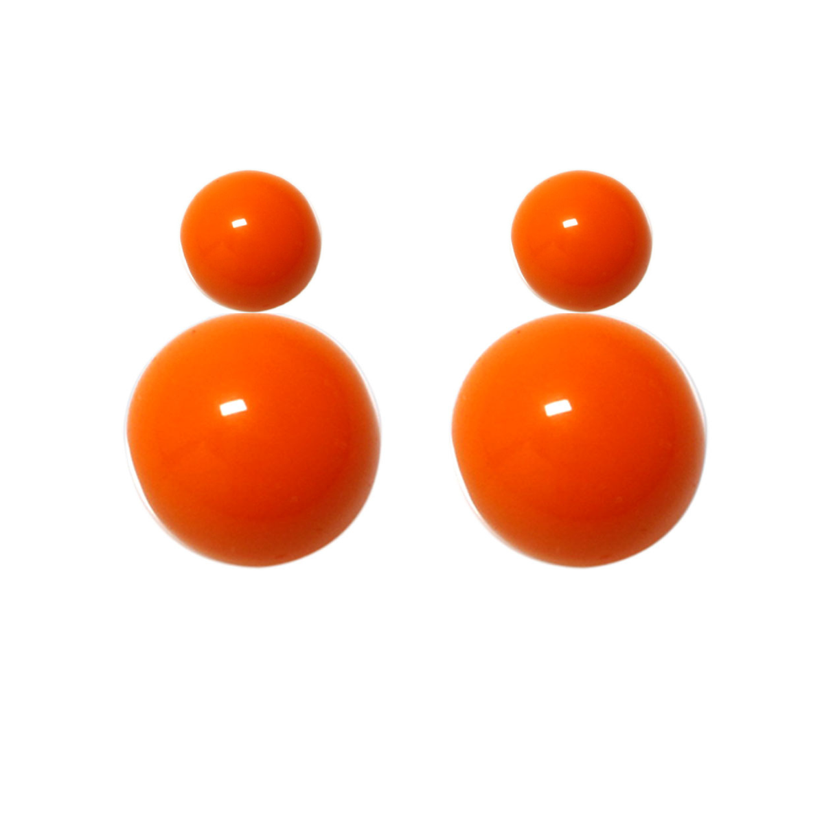 Variable Ohrstecker/Paar in Orange mit farbigen Glaskugeln