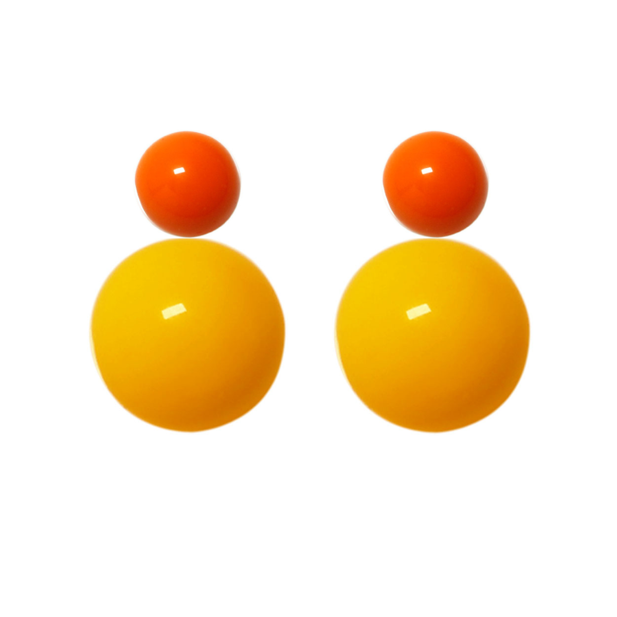 Variable Ohrstecker/Paar in Orange mit farbigen Glaskugeln