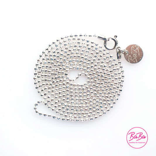 Diamantierte Kugelkette/ Silber