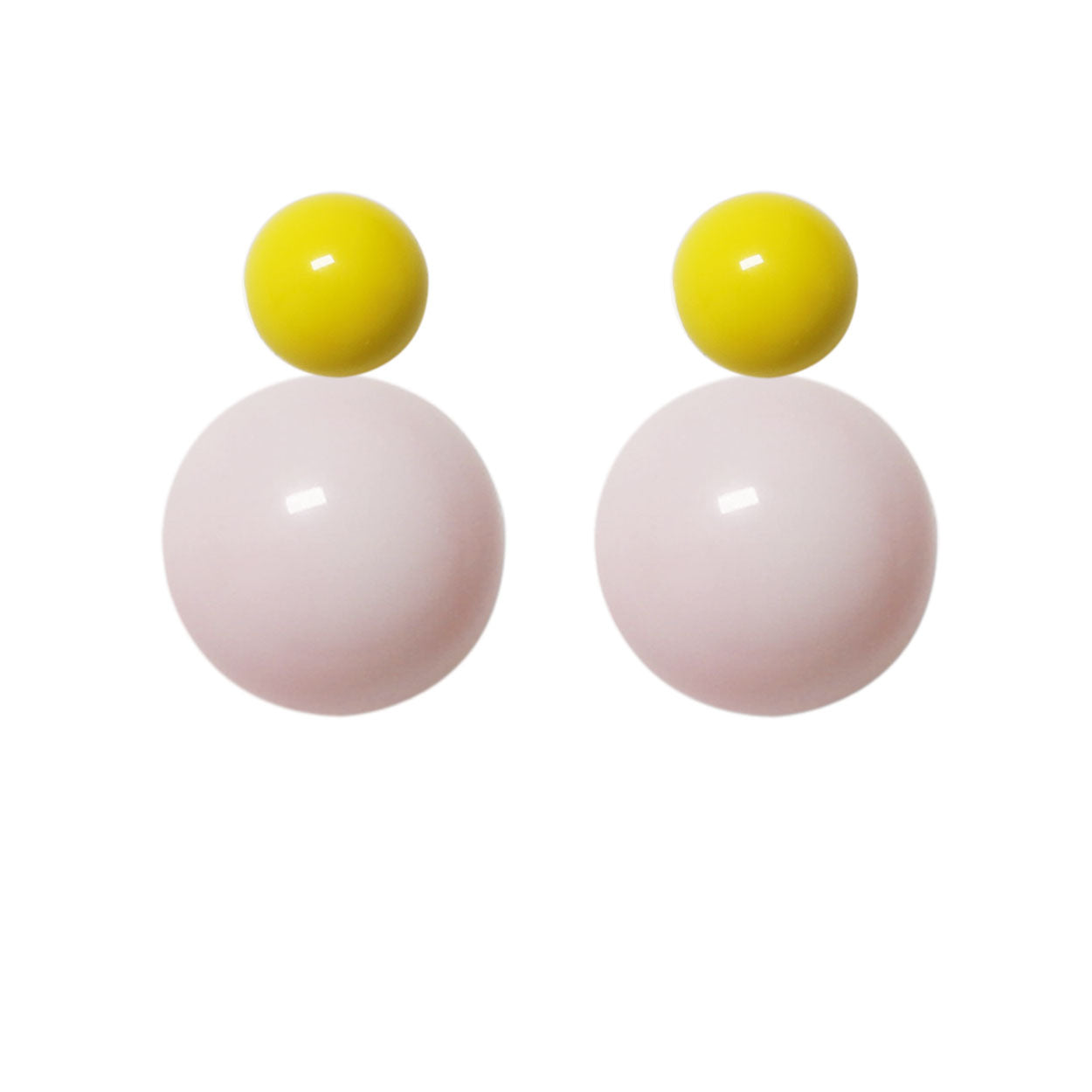 Ohrstecker-gelb-hellrosa BaBa jewellery for happiness