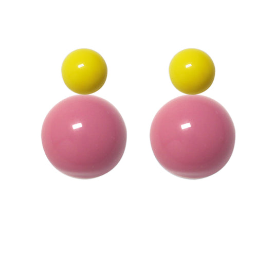 Ohrstecker-gelb-rosa BaBa jewellery for happiness