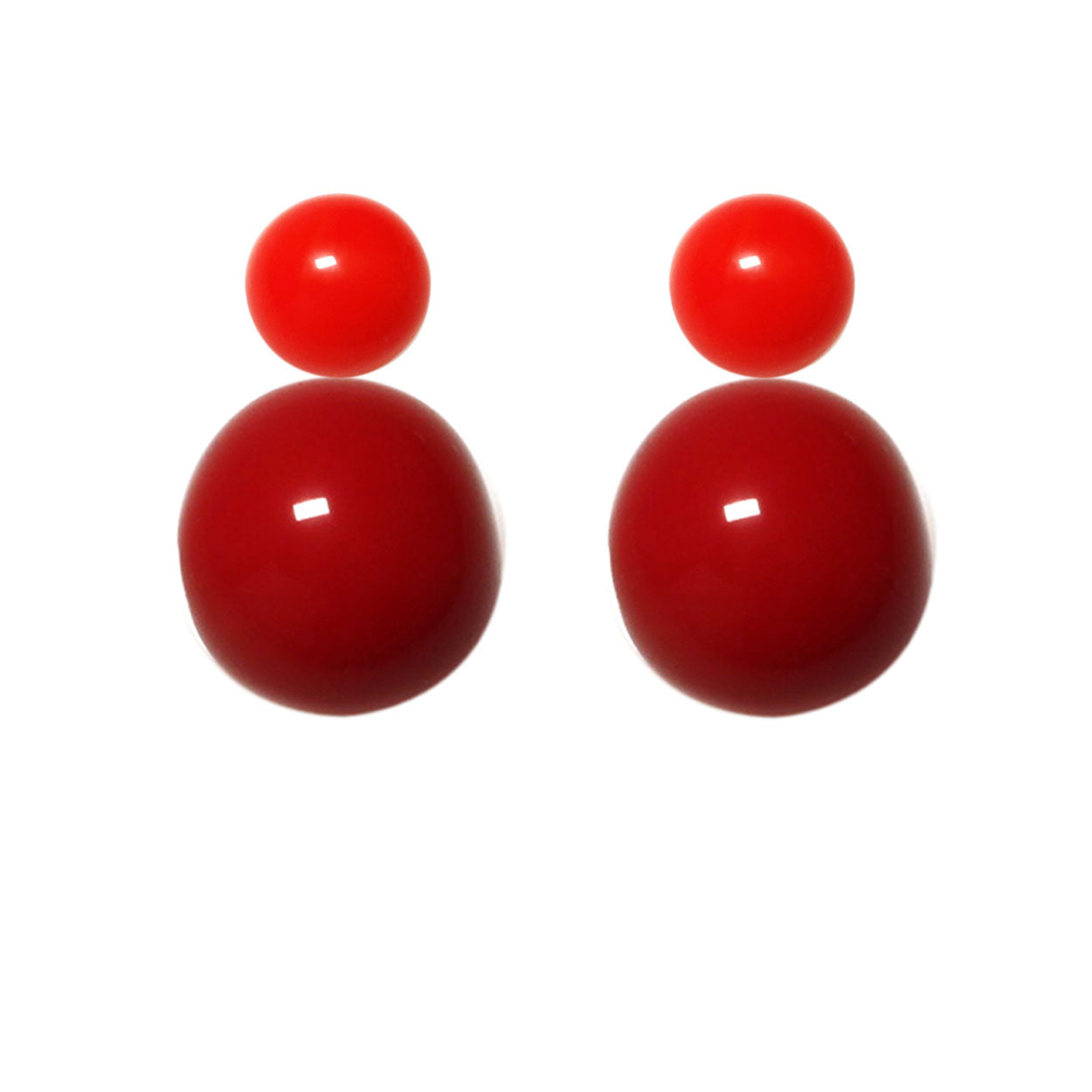 Ohrstecker-hellrot-dunkelrot BaBa jewellery