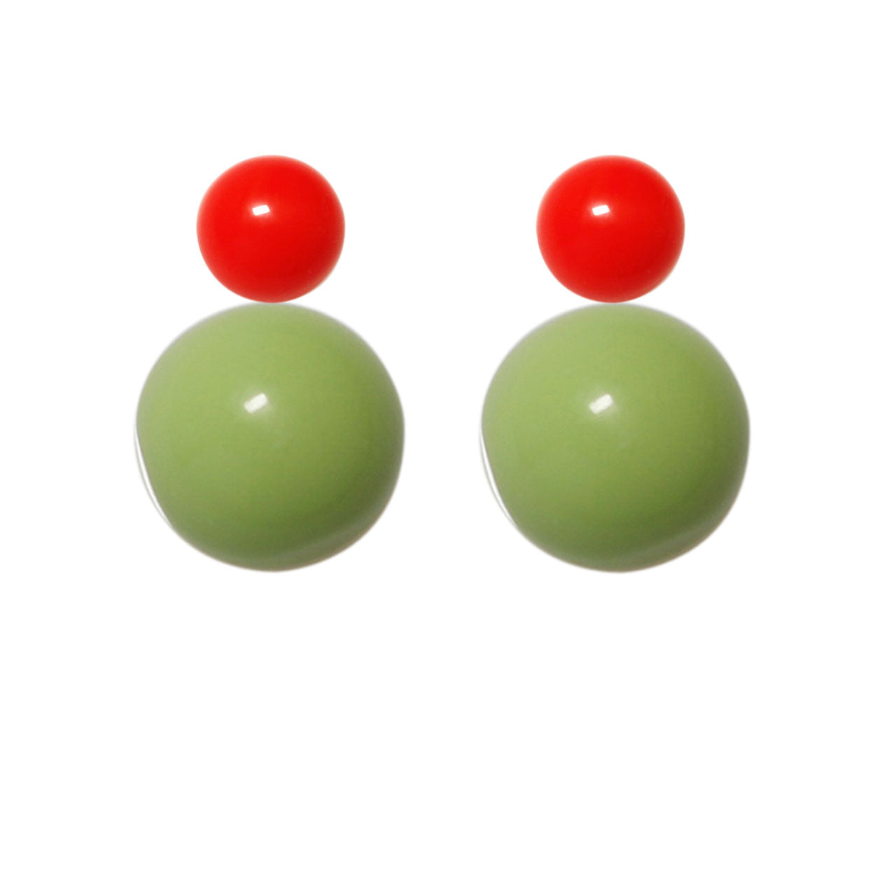 Ohrstecker-hellrot-hellgrün BaBa jewellery