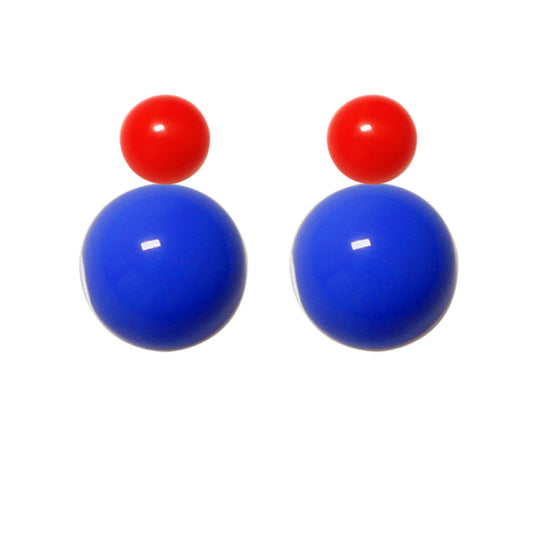 Ohrstecker-hellrot-königsblau BaBa jewellery