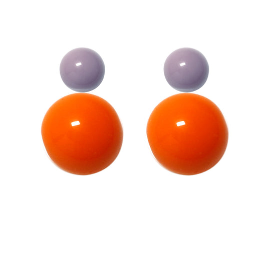 Kugel Ohrstecker Violett orange BaBa jewellery