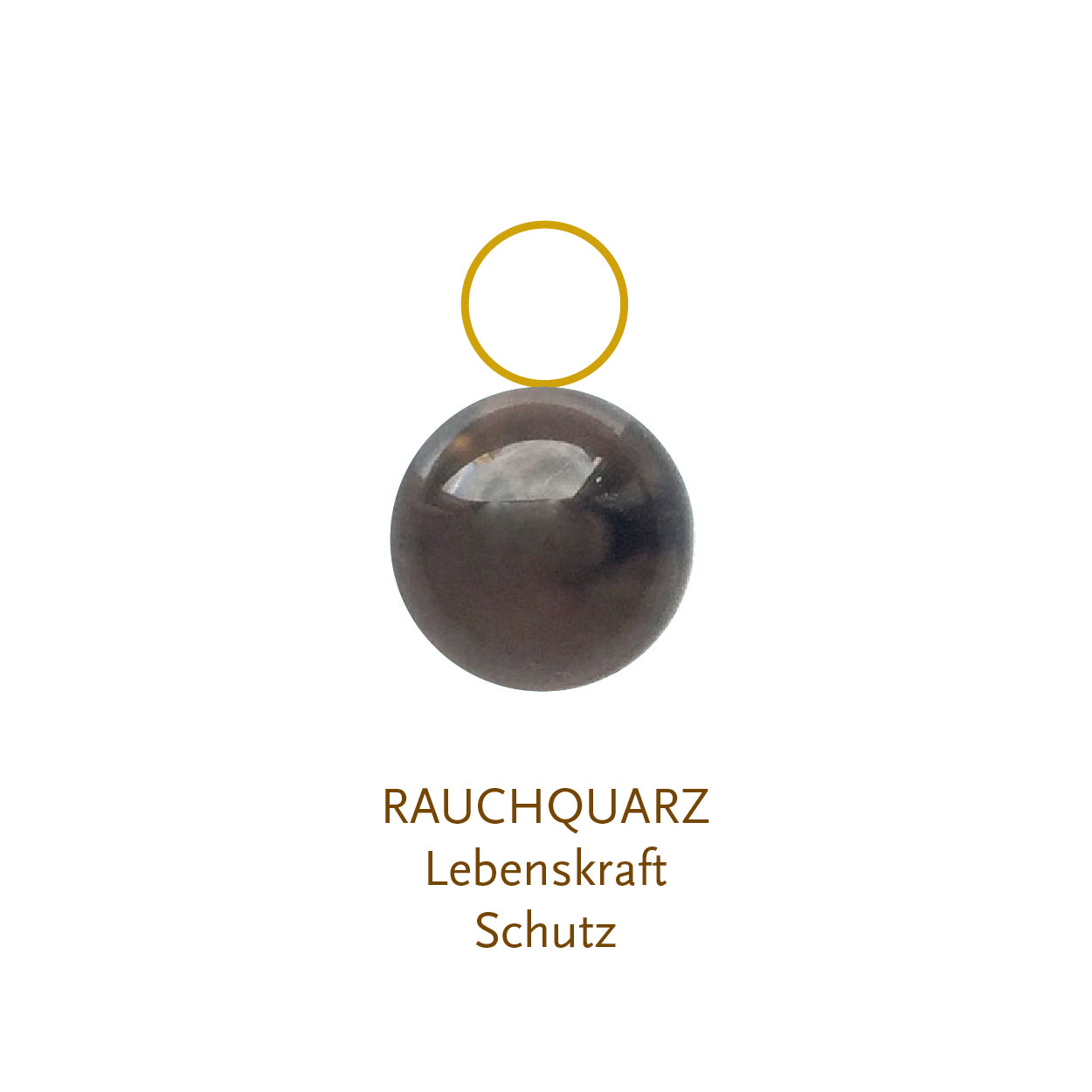 Edelstein Kugelanhänger Rauchquarz 6mm BaBa jewellery