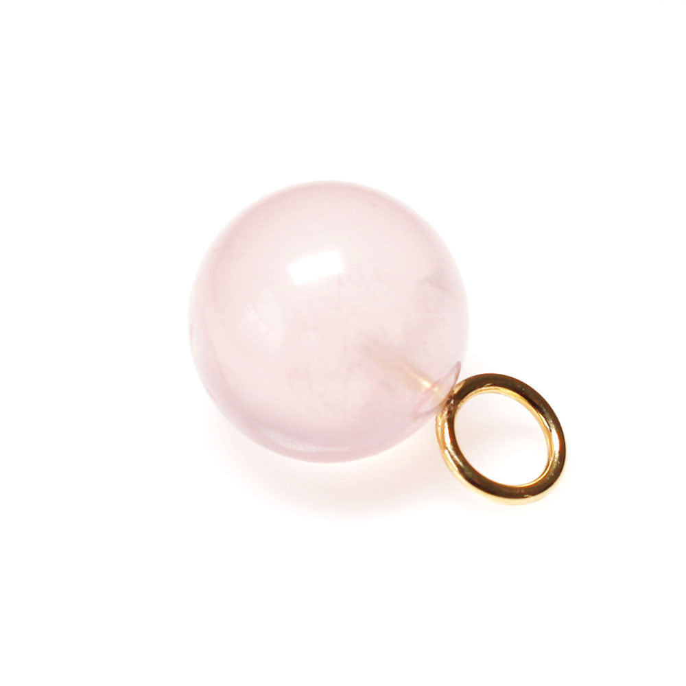 Rosenquarz Kugel Anhänger Gold BaBa jewellery