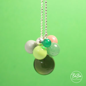 BaBa jewellery for happiness BaBa Sphere Rauchquarz grün rosa hellgrau